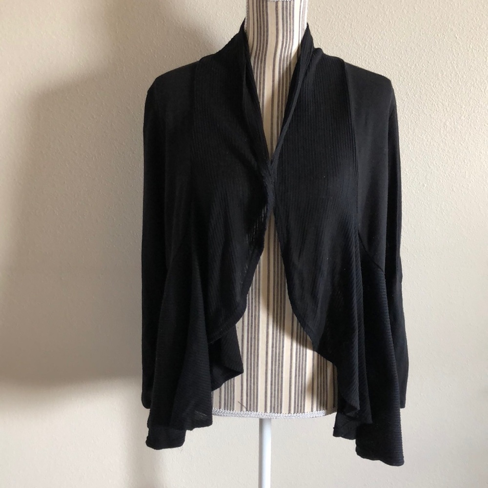 JK LA California Peplum Ruffled Cardigan